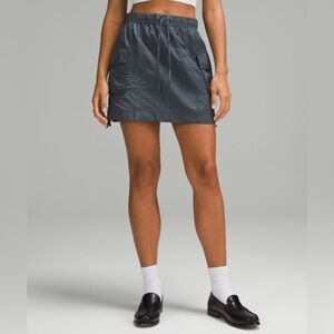 NWT -Lululemon Nylon Cargo Mini Skirt Oil Grey